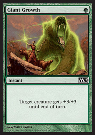 Giant Growth (Magic 2011 Core Set) Light Play Foil
