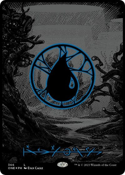 Island (Phyrexian) - Full Art (Oil Slick Raised Foil) (Phyrexia: All Will Be One) Near Mint