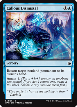 Callous Dismissal (War of the Spark) Near Mint Foil
