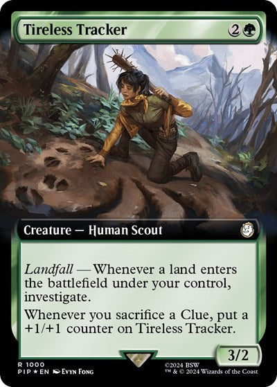 Tireless Tracker (Extended Art) (Surge Foil) (Universes Beyond: Fallout) Near Mint