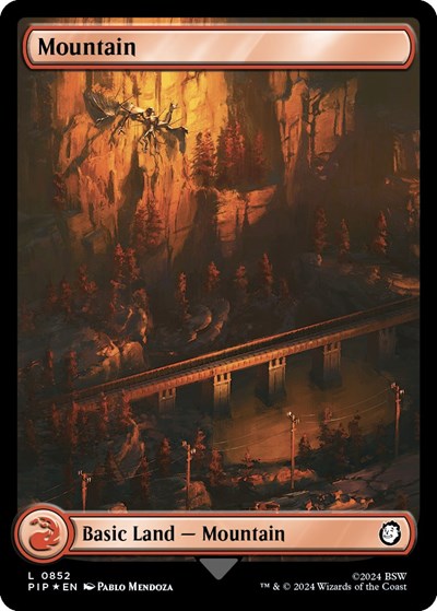 Mountain (0852) (Surge Foil) (Universes Beyond: Fallout) Near Mint