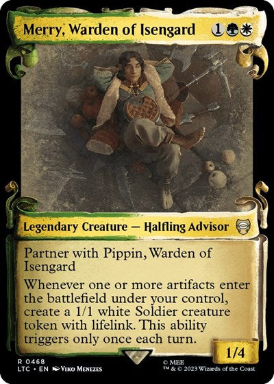 Merry, Warden of Isengard (Showcase Scrolls) (Commander: The Lord of the Rings: Tales of Middle-earth) Near Mint