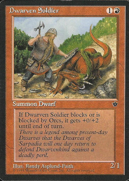 Dwarven Soldier (2) (Fallen Empires) Light Play