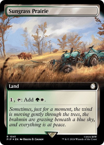 Sungrass Prairie (Extended Art) (Surge Foil) (Universes Beyond: Fallout) Near Mint