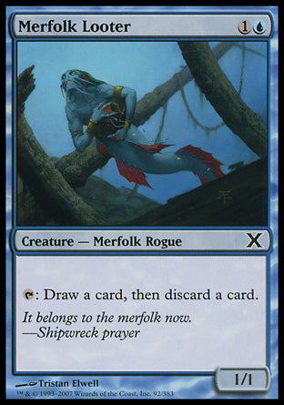 Merfolk Looter (10th Edition) Near Mint Foil