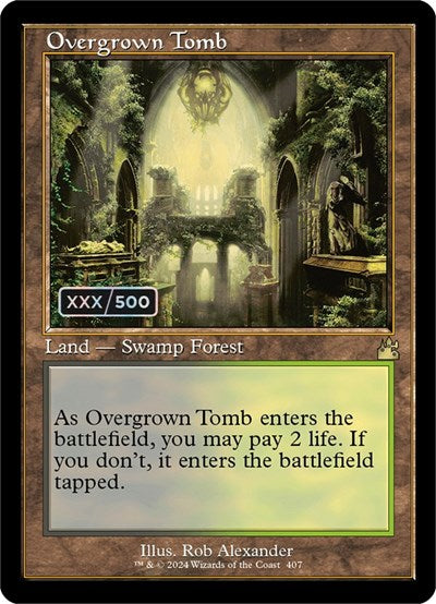 Overgrown Tomb (Retro Frame) (Serial Numbered) (Ravnica Remastered) Near Mint