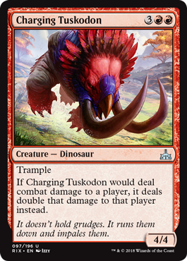 Charging Tuskodon (Rivals of Ixalan) Near Mint