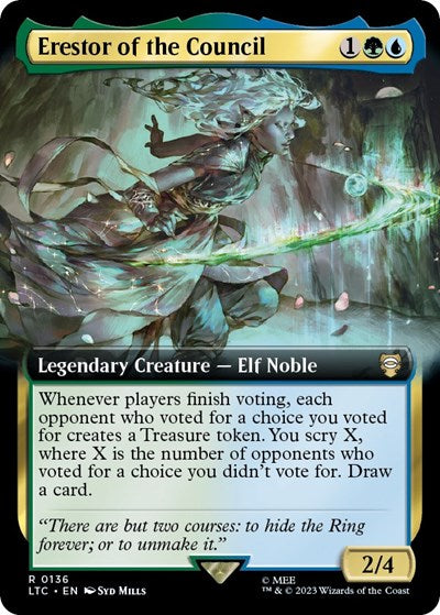 Erestor of the Council (Extended Art) (Commander: The Lord of the Rings: Tales of Middle-earth) Near Mint