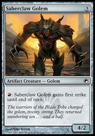 Saberclaw Golem (Scars of Mirrodin) Light Play