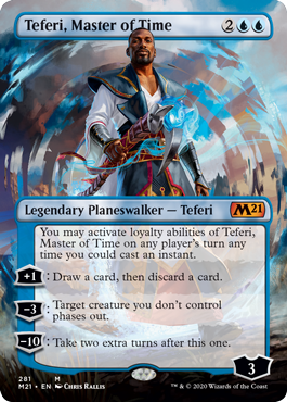 Teferi, Master of Time (Borderless) (Magic 2021 Core Set) Near Mint