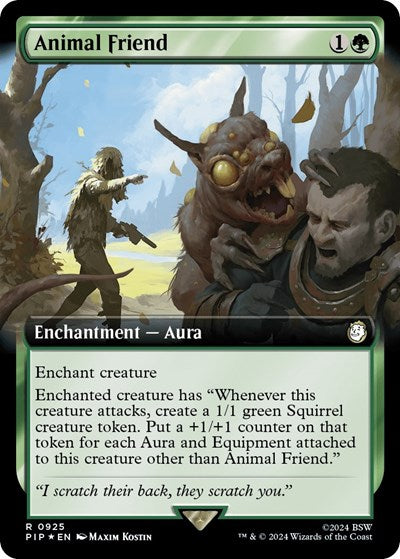 Animal Friend (Extended Art) (Surge Foil) (Universes Beyond: Fallout) Near Mint