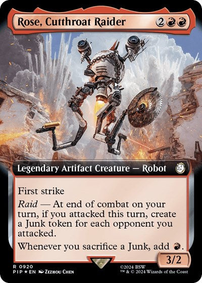 Rose, Cutthroat Raider (Extended Art) (Surge Foil) (Universes Beyond: Fallout) Near Mint