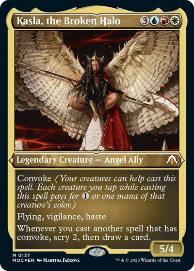 Kasla, the Broken Halo (Display Commander) - Thick Stock (Commander: March of the Machine) Near Mint