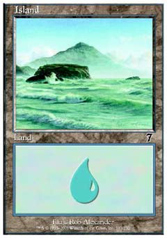 Island (332) (7th Edition) Light Play Foil