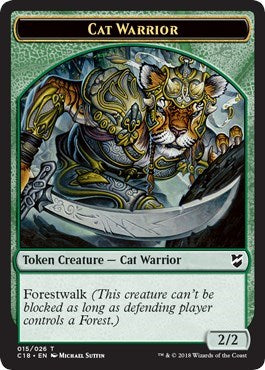 Cat Warrior / Worm Double-sided Token (Commander 2018) Near Mint