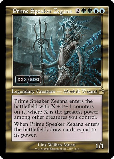 Prime Speaker Zegana (Retro Frame) (Serial Numbered) (Ravnica Remastered) Near Mint
