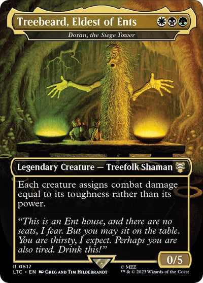Treebeard, Eldest of Ents - Doran, the Siege Tower (Borderless) (Commander: The Lord of the Rings: Tales of Middle-earth) Near Mint