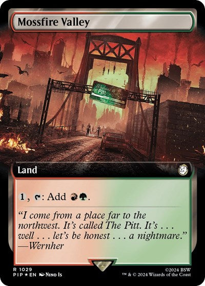 Mossfire Valley (Extended Art) (Surge Foil) (Universes Beyond: Fallout) Near Mint