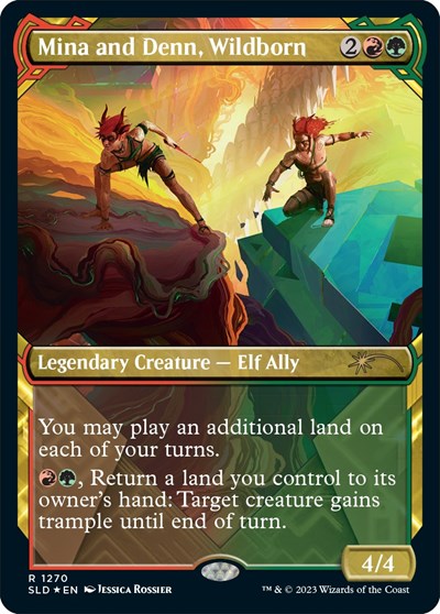 Mina and Denn, Wildborn (Halo Foil) (Secret Lair) Near Mint