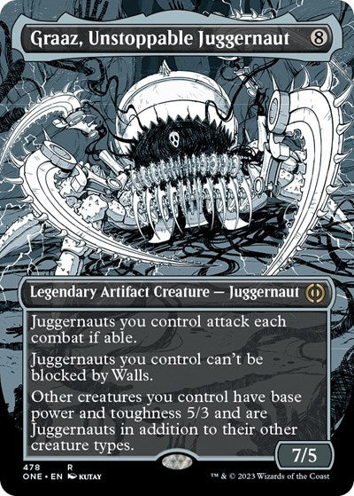 Graaz, Unstoppable Juggernaut (Showcase)(Showcase) (Step-and-Compleat Foil) (Phyrexia: All Will Be One) Near Mint