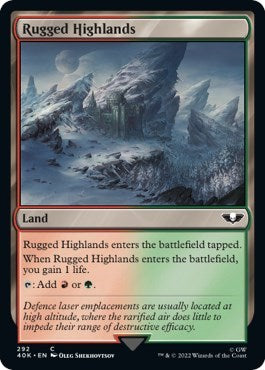 Rugged Highlands (Surge Foil) (Universes Beyond: Warhammer 40K) Near Mint