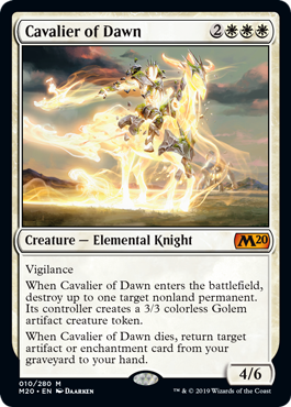 Cavalier of Dawn (Magic 2020 Core Set) Near Mint