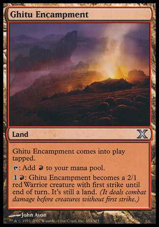 Ghitu Encampment (10th Edition) Light Play Foil