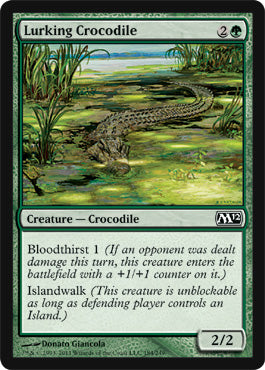 Lurking Crocodile (Magic 2012 Core Set) Near Mint Foil