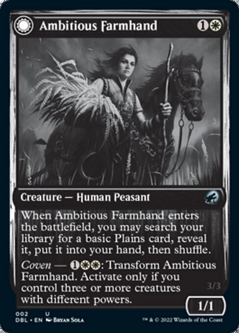 Ambitious Farmhand / Seasoned Cathar (Innistrad: Double Feature) Near Mint