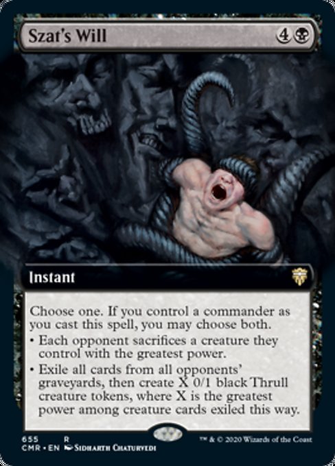 Szat's Will (Extended Art) (Commander Legends) Near Mint