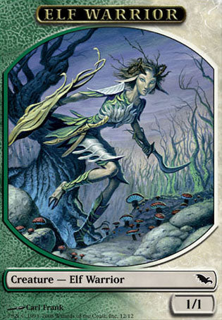 Green White Elf Warrior (Token) (Shadowmoor) Near Mint