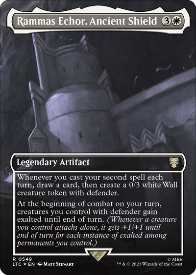Rammas Echor, Ancient Shield (Borderless) (Surge Foil) (Commander: The Lord of the Rings: Tales of Middle-earth) Near Mint