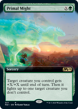 Extended Art Primal Might (Magic 2021 Core Set) Near Mint