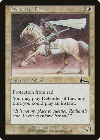 Defender of Law (Urza's Legacy) Light Play Foil