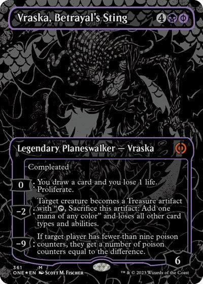 Vraska, Betrayal's Sting (Oil Slick Raised Foil) (Phyrexia: All Will Be One) Near Mint