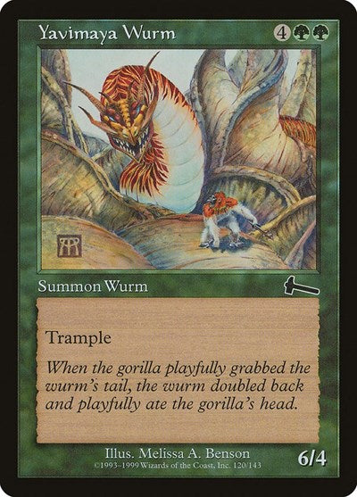 Yavimaya Wurm (Urza's Legacy) Light Play Foil