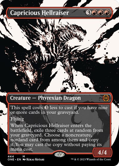 Capricious Hellraiser (Showcase) (Step-and-Compleat Foil) (Phyrexia: All Will Be One) Near Mint