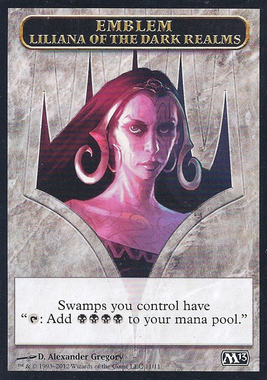 Emblem Liliana of the Dark Realms (Magic 2013 Core Set) Light Play