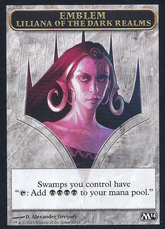 Emblem Liliana of the Dark Realms (Magic 2014 Core Set) Near Mint