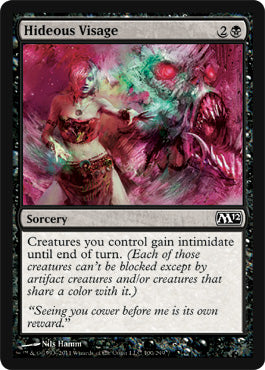 Hideous Visage (Magic 2012 Core Set) Light Play Foil