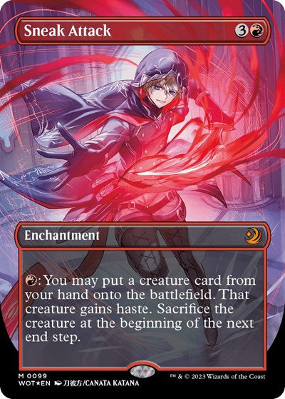 Sneak Attack (Anime Borderless) (Confetti Foil) (Wilds of Eldraine: Enchanting Tales) Near Mint