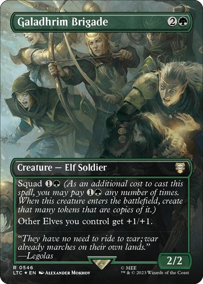 Galadhrim Brigade (Borderless) (Surge Foil) (Commander: The Lord of the Rings: Tales of Middle-earth) Near Mint