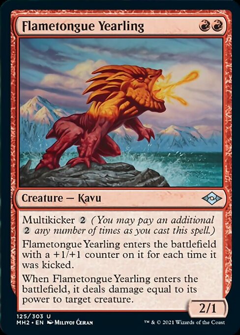 Flametongue Yearling (Modern Horizons 2) Near Mint Foil