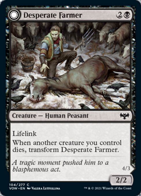 Desperate Farmer / Depraved Harvester (Innistrad: Crimson Vow) Near Mint Foil